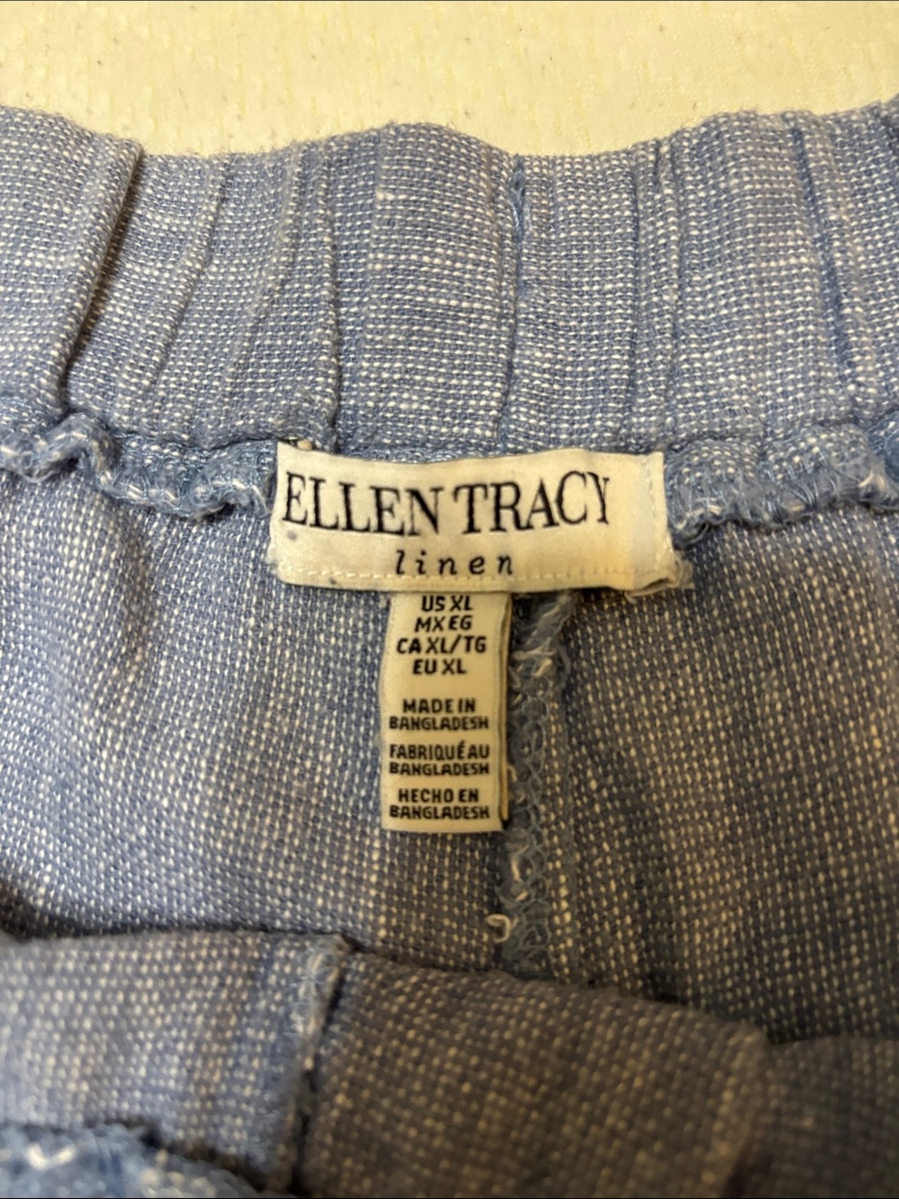 Ellen Tracy Light Blue Women’s Drawstring Linen-Blend Pants - Picture 3 of 13